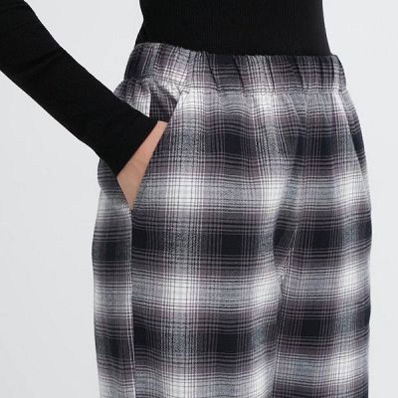 Uniqlo Flannel Checked レディース パンツ グレー | 5562
