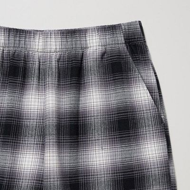 Uniqlo Flannel Checked レディース パンツ グレー | 5562