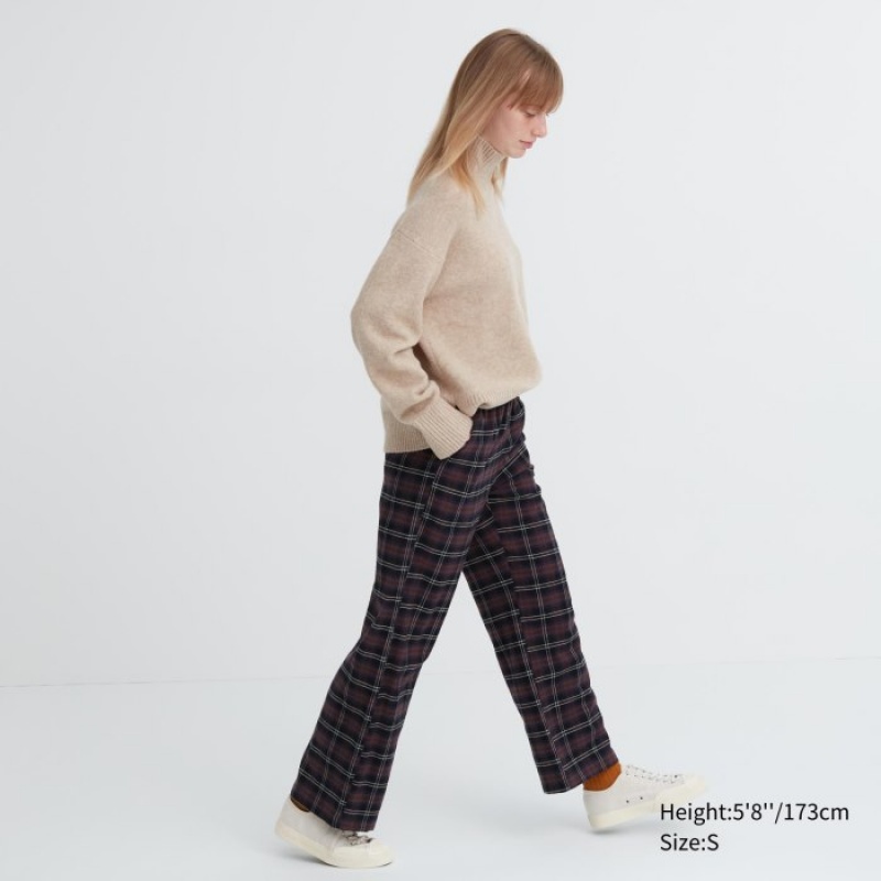 Uniqlo Flannel Checked レディース パンツ ブラウン | 6919645