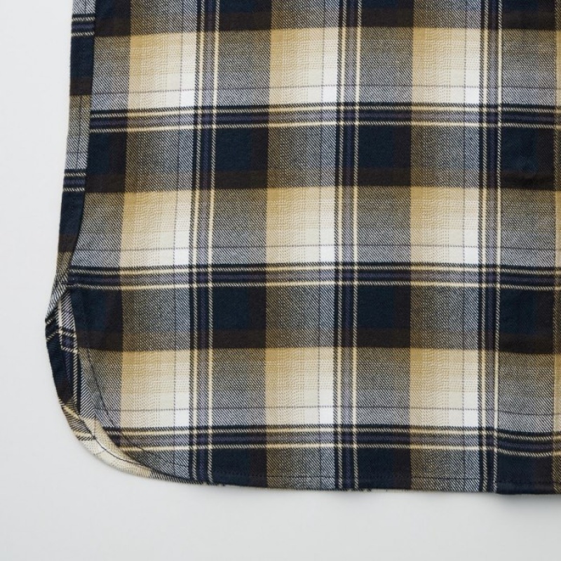 Uniqlo Flannel Long-Sleeve レディース シャツ ベージュ | 3143828