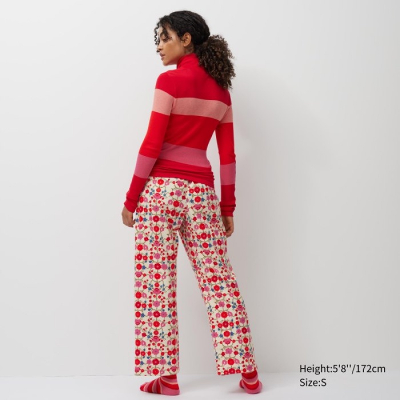 Uniqlo Flannel Lounge レディース パンツ 赤 | 3768021