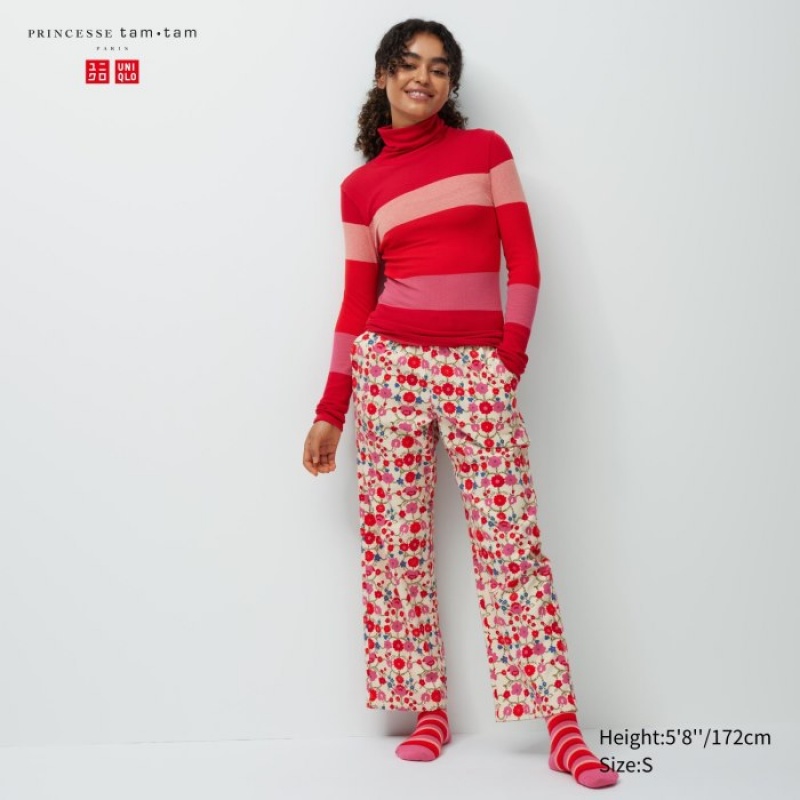 Uniqlo Flannel Lounge レディース パンツ 赤 | 3768021