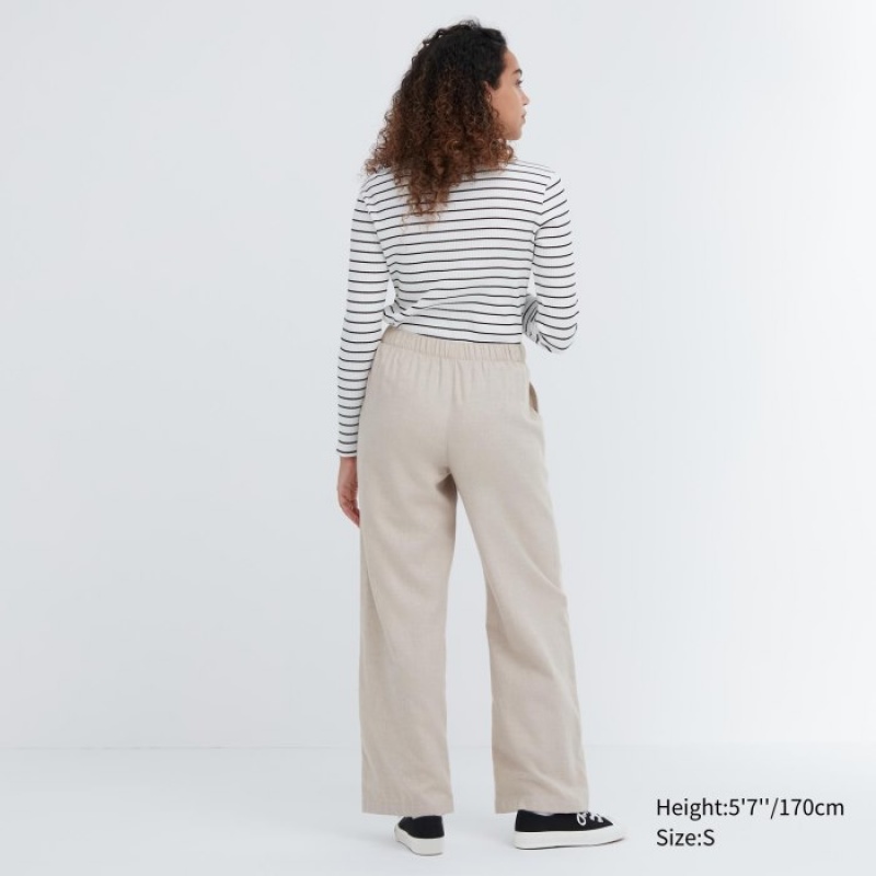 Uniqlo Flannel Lounge レディース パンツ ベージュ | 6968163