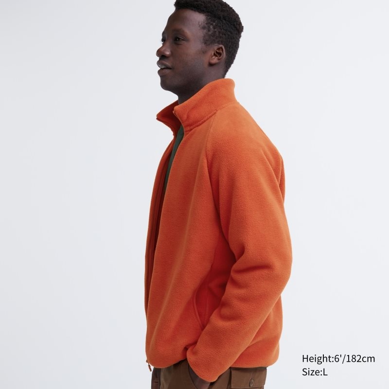 Uniqlo Fleece Long-sleeve Full-zip メンズ ジャケット オレンジ | 5931029