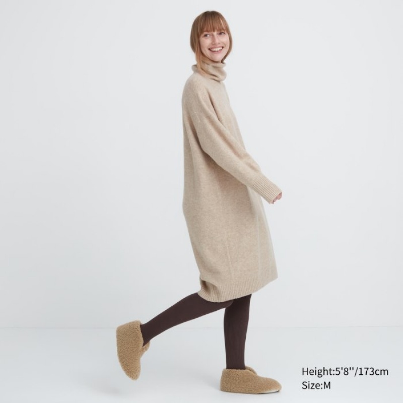 Uniqlo Fleece Room Shoes Faux Shearling Fleece レディース スリッパ ベージュ | 8654139