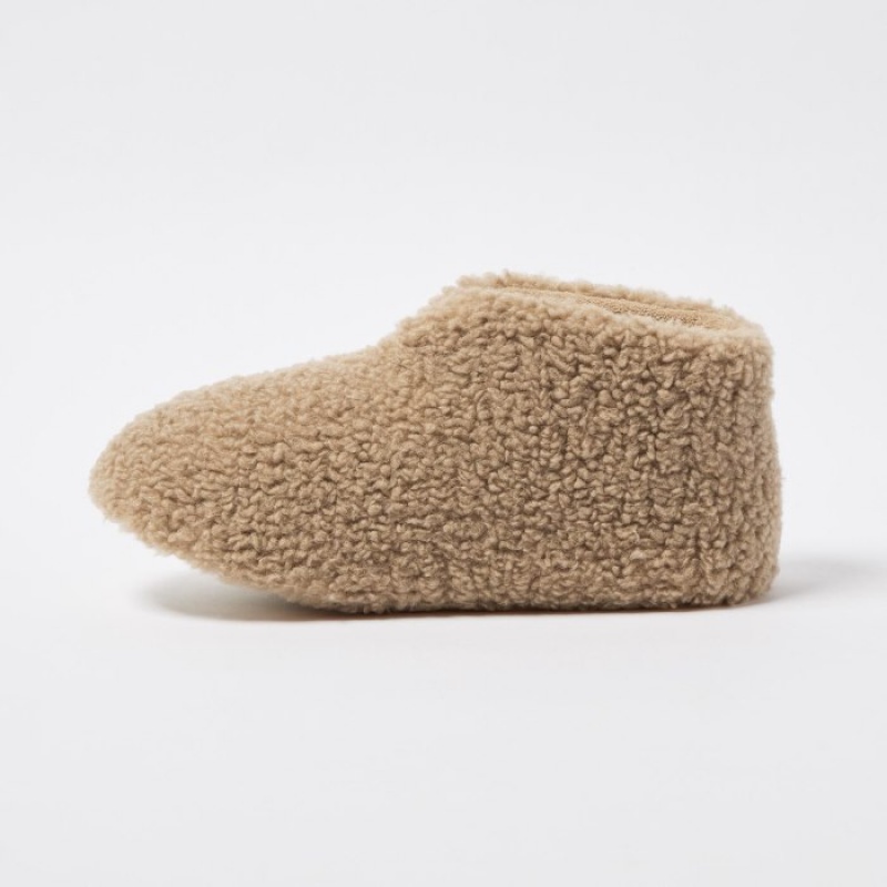 Uniqlo Fleece Room Shoes Faux Shearling Fleece レディース スリッパ ベージュ | 8654139