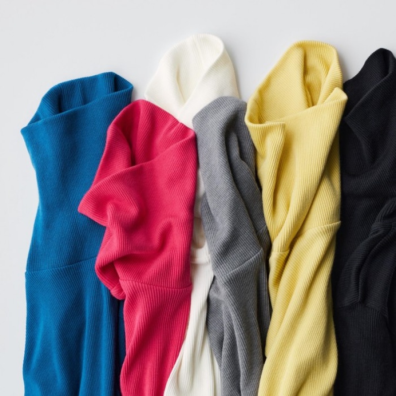 Uniqlo HEATTECH Extra Warm Seamless Ribbed Turtleneck Long-Sleeve レディース Tシャツ ピンク | 2265649
