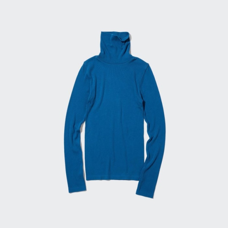 Uniqlo HEATTECH Extra Warm Seamless Ribbed Turtleneck Long-Sleeve レディース Tシャツ ピンク | 2265649