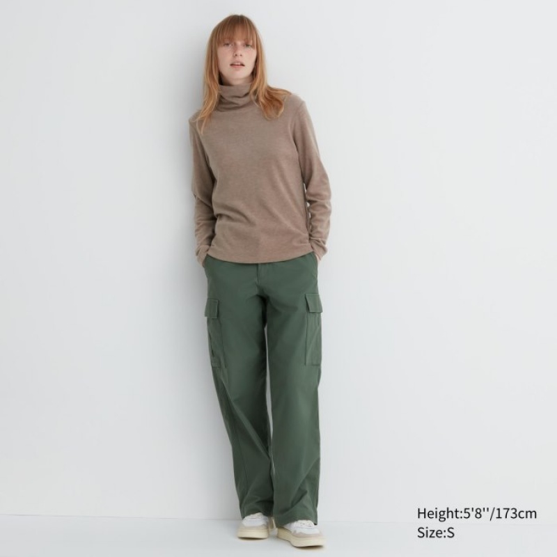 Uniqlo HEATTECH Fleece Turtleneck Long-Sleeve レディース Tシャツ 黄色 | 4179004