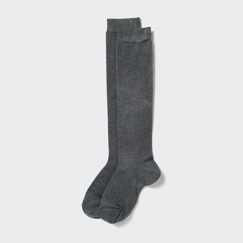 Uniqlo HEATTECH Knee High レディース ソックス グレー | 1077014