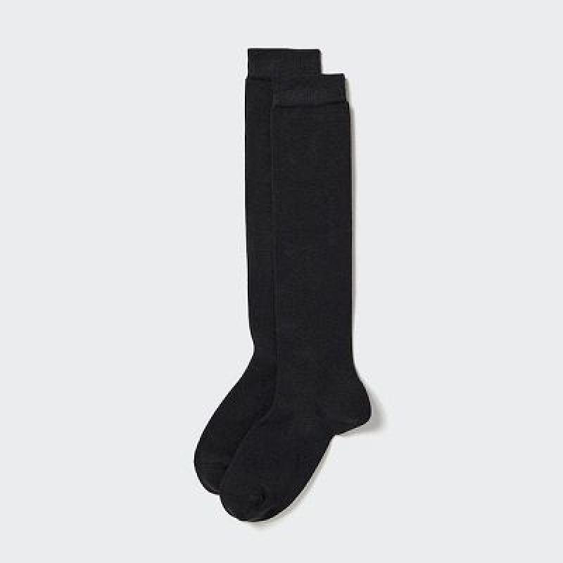 Uniqlo HEATTECH Knee High レディース ソックス 黒 | 1359256