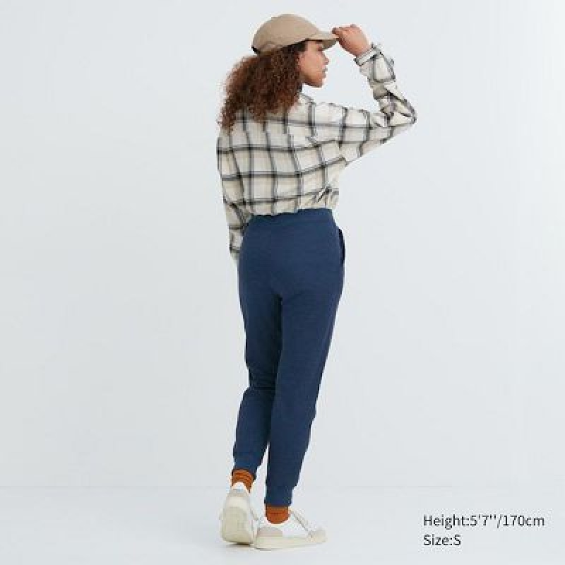 Uniqlo HEATTECH Pile Lined Sweat レディース パンツ 青 | 3372796