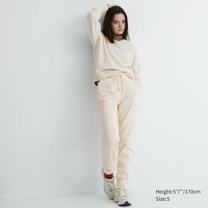 Uniqlo HEATTECH Pile Lined Sweat レディース パンツ 白 | 9792562