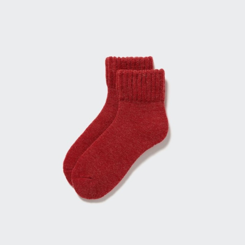 Uniqlo HEATTECH Pile レディース ソックス 赤 | 9828428
