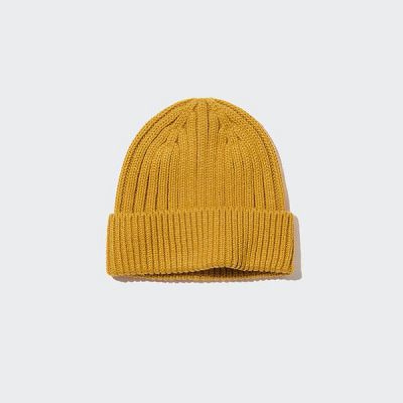 Uniqlo HEATTECH Ribbed レディース ビーニー 黄色 | 6896144