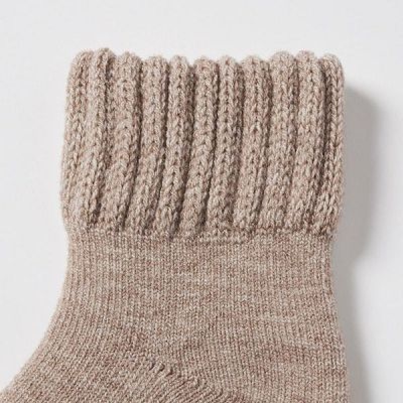 Uniqlo HEATTECH (Room Pile) レディース ソックス ベージュ | 5988235