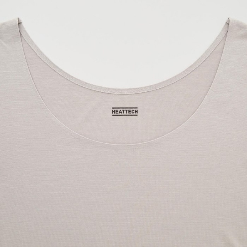 Uniqlo HEATTECH Scoop Neck Long-Sleeve レディース Tシャツ 白 | 568951