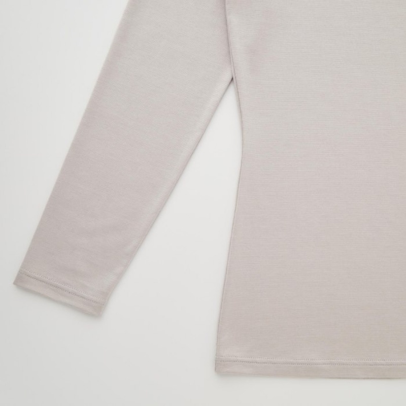 Uniqlo HEATTECH Scoop Neck Long-Sleeve レディース Tシャツ 白 | 568951