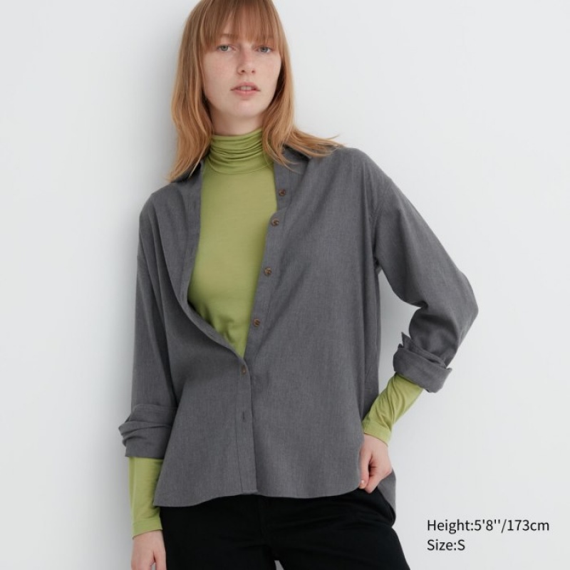 Uniqlo HEATTECH Ultra Light Turtleneck Long-Sleeve レディース Tシャツ 緑 | 4174069