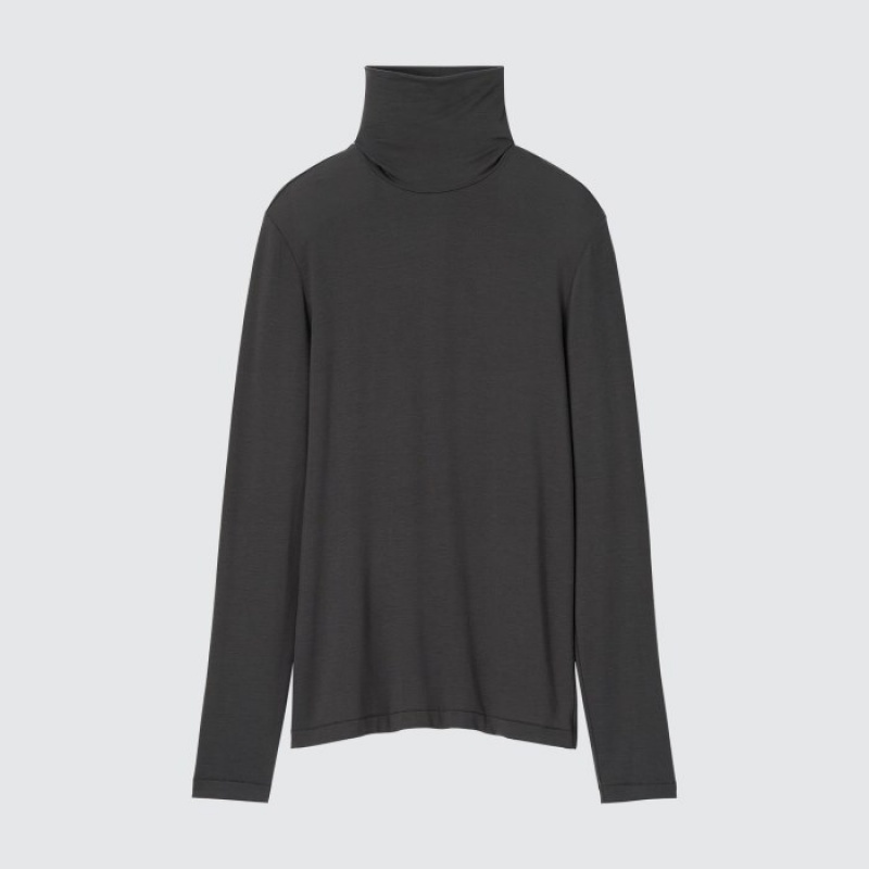 Uniqlo HEATTECH Ultra Light Turtleneck Long-Sleeve レディース Tシャツ 紫 | 123039