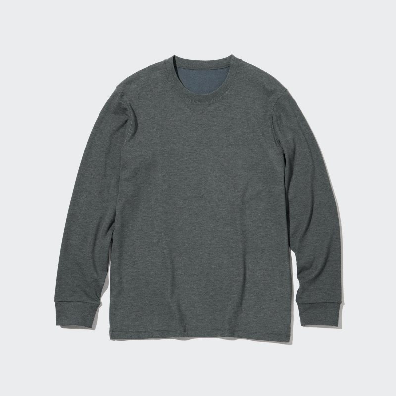 Uniqlo HEATTECH Ultra Warm Crew Neck Long-Sleeve メンズ Tシャツ グレー | 9881483