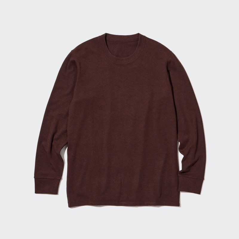 Uniqlo HEATTECH Ultra Warm Crew Neck Long-Sleeve メンズ Tシャツ ボルドー | 7009058