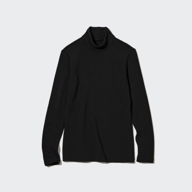 Uniqlo HEATTECH Ultra Warm High Neck レディース Tシャツ 黒 | 6374671