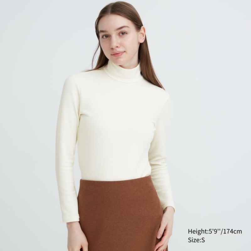 Uniqlo HEATTECH Ultra Warm High Neck レディース Tシャツ 白 | 7146598
