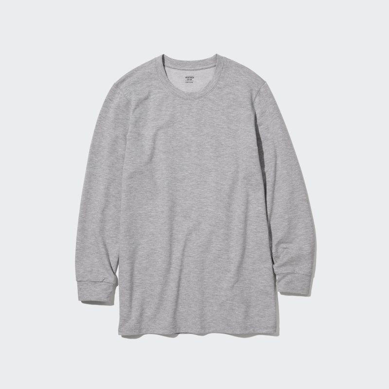 Uniqlo Heattech Cotton Crew Neck Extra Warm メンズ Tシャツ グレー | 2517605