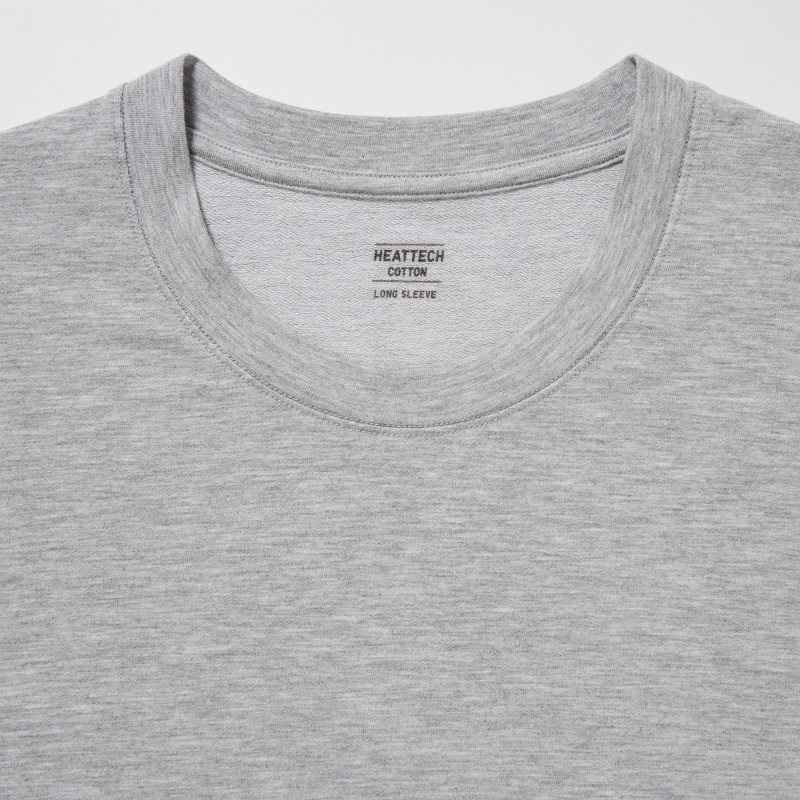 Uniqlo Heattech Cotton Crew Neck Extra Warm メンズ Tシャツ グレー | 2517605