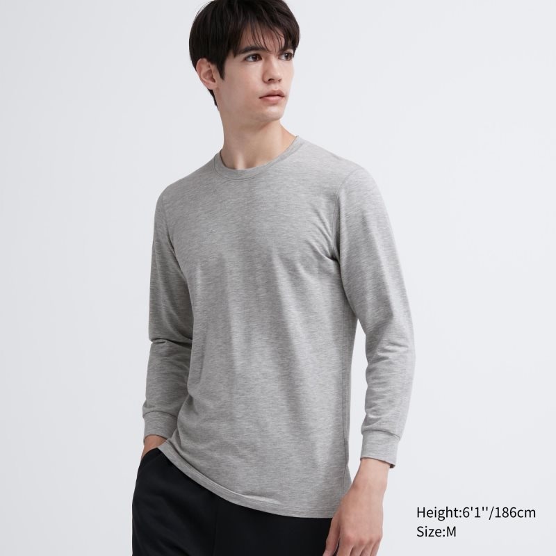 Uniqlo Heattech Cotton Crew Neck Extra Warm メンズ Tシャツ グレー | 2517605