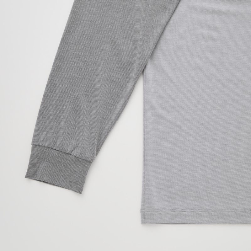 Uniqlo Heattech Crew Neck Long Sleeve メンズ Tシャツ グレー | 8283739