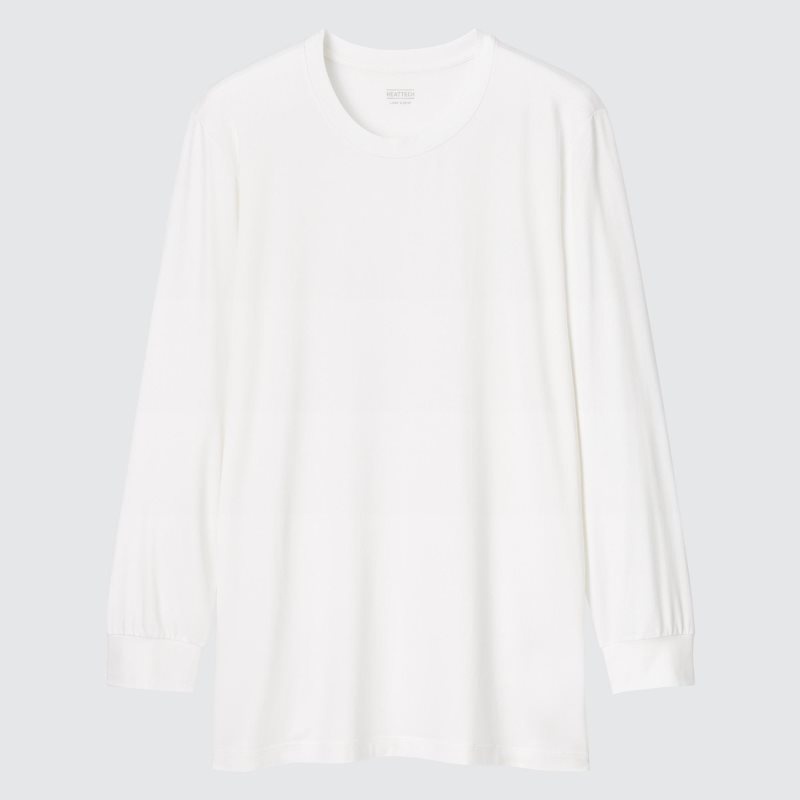 Uniqlo Heattech Crew Neck Long-sleeve メンズ Tシャツ 白 | 3114350