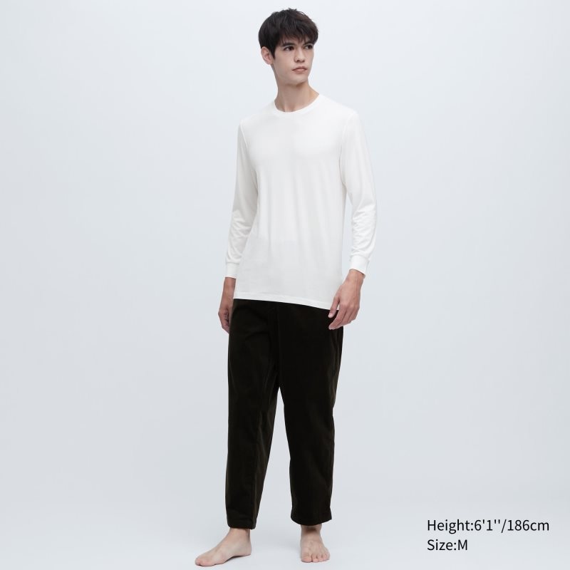 Uniqlo Heattech Crew Neck Long-sleeve メンズ Tシャツ 白 | 930215