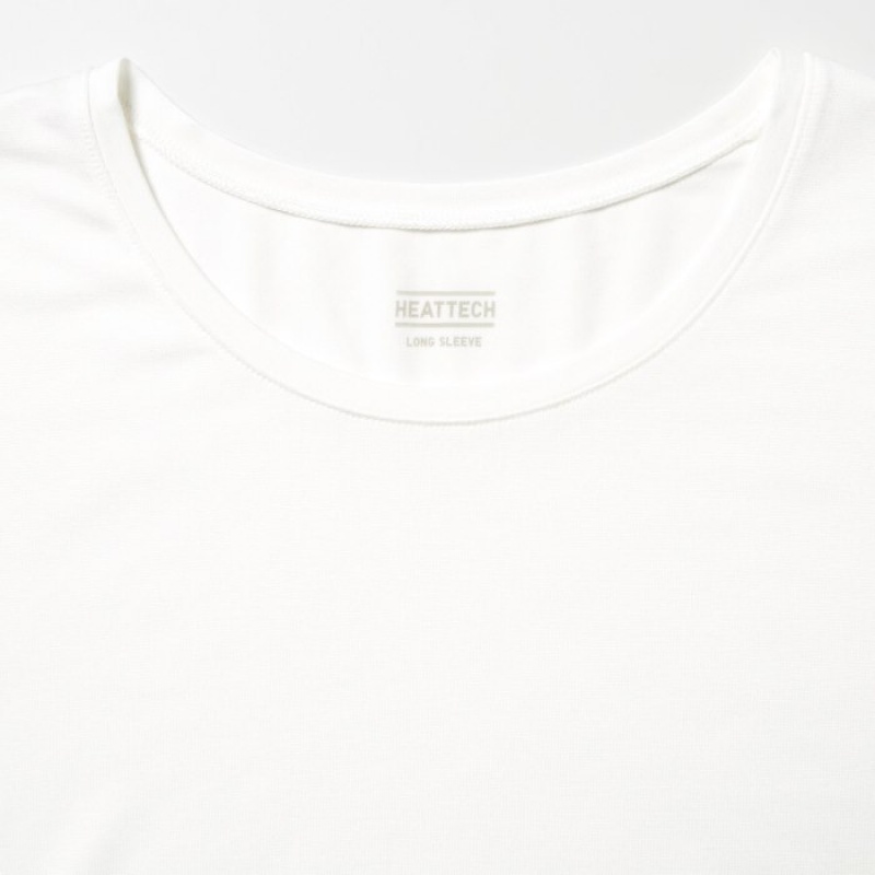 Uniqlo Heattech Crew Neck Long-sleeve レディース Tシャツ 白 | 7546910