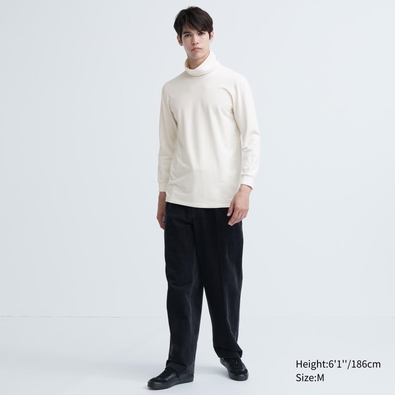 Uniqlo Heattech Extra Warm Cotton Turtleneck メンズ Tシャツ 白 | 7419193