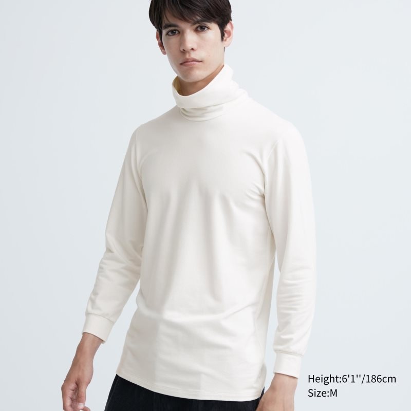 Uniqlo Heattech Extra Warm Cotton Turtleneck メンズ Tシャツ 白 | 7419193