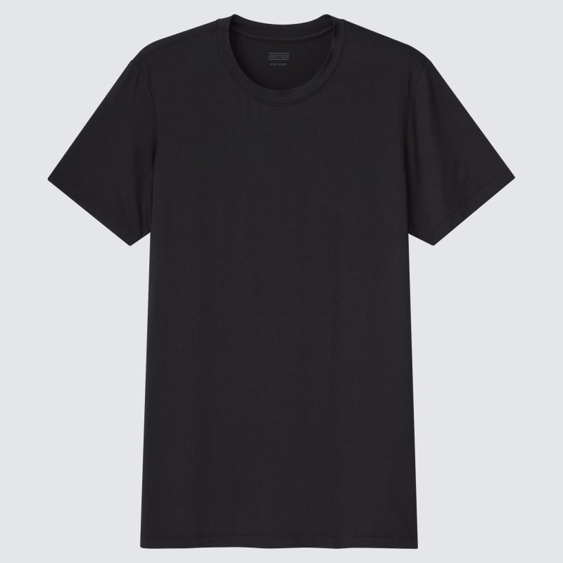 Uniqlo Heattech Short-sleeve メンズ Tシャツ 黒 | 5493879