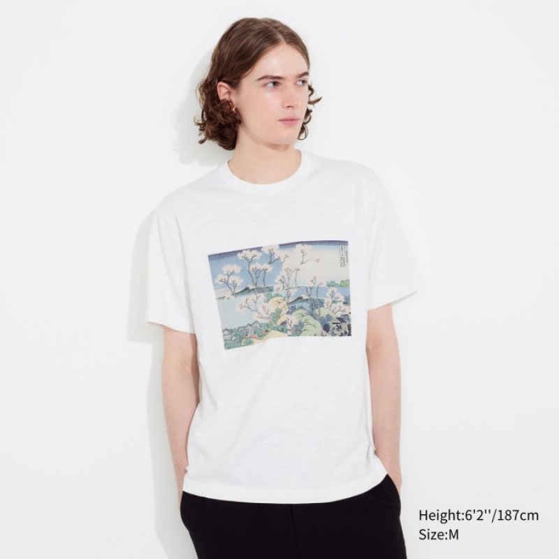 Uniqlo Hokusai UT Short Sleeve レディース Tシャツ 白 | 1539954