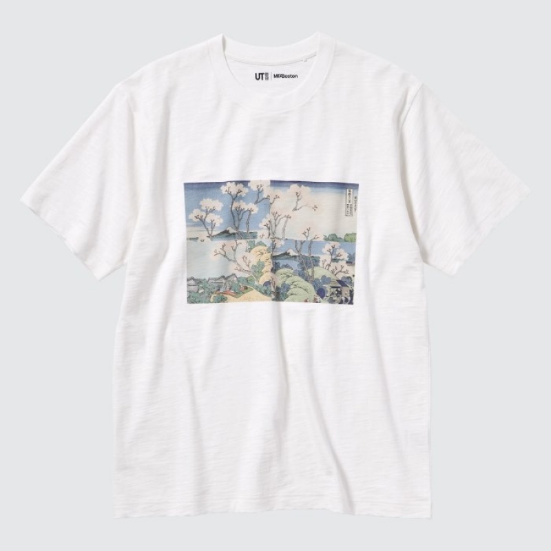 Uniqlo Hokusai UT Short Sleeve レディース Tシャツ 白 | 1539954