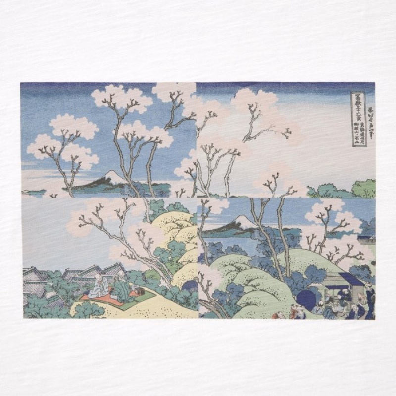 Uniqlo Hokusai UT Short Sleeve レディース Tシャツ 白 | 1539954