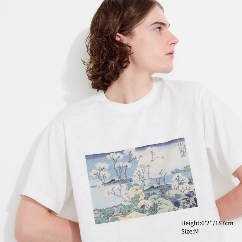 Uniqlo Hokusai UT Short Sleeve レディース Tシャツ 白 | 1539954