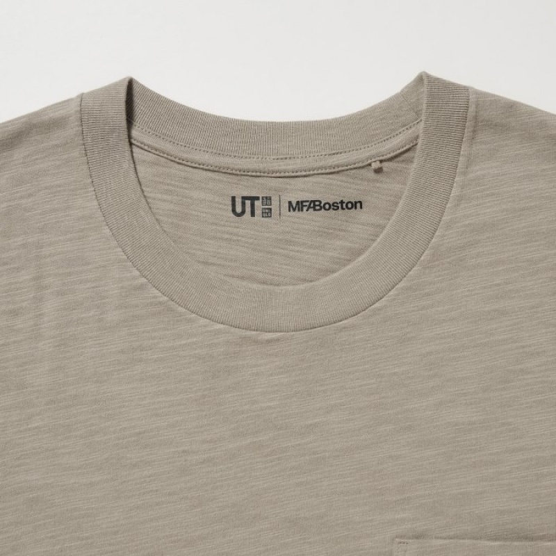 Uniqlo Hokusai UT Short Sleeve レディース Tシャツ ベージュ | 4464343