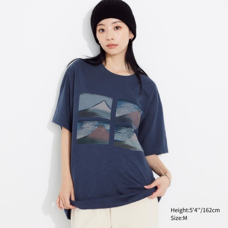 Uniqlo Hokusai UT Short Sleeve レディース Tシャツ 青 | 9143594