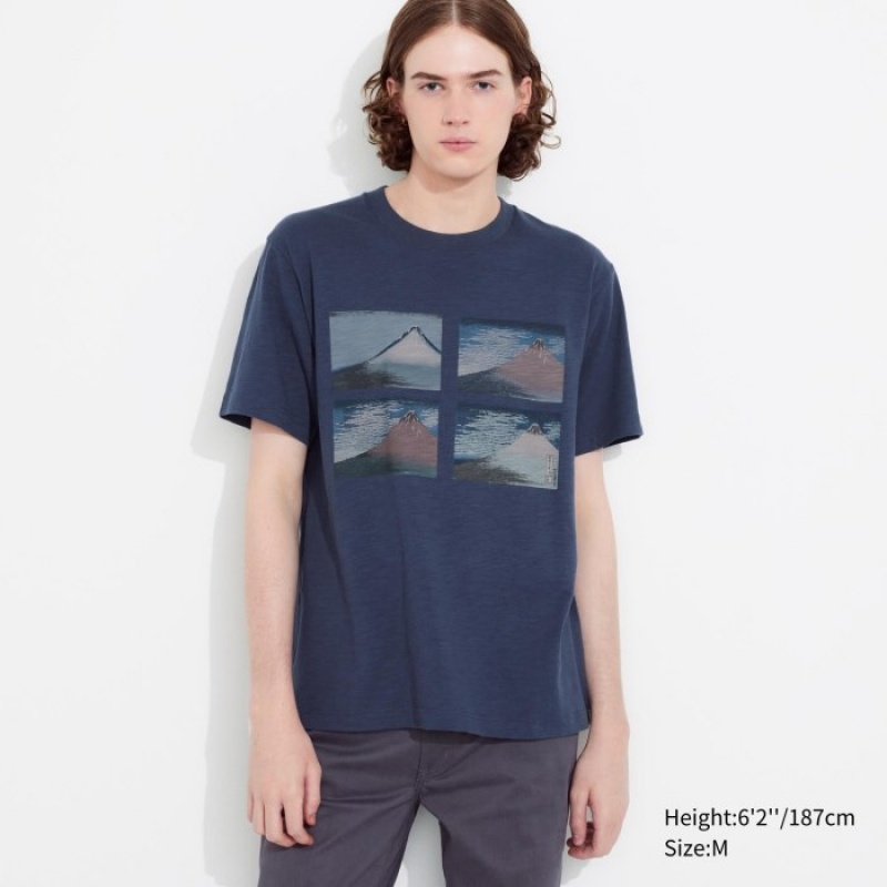 Uniqlo Hokusai UT Short Sleeve レディース Tシャツ 青 | 9143594