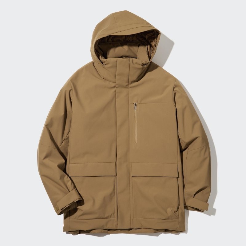 Uniqlo Hybrid Down メンズ パーカージャケット ネイビー | 493359