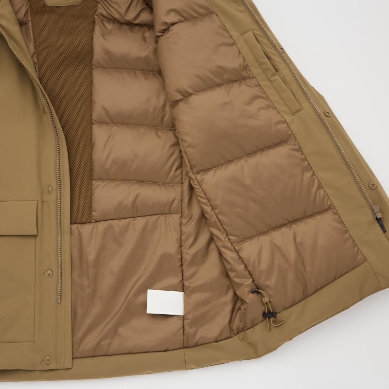 Uniqlo Hybrid Down メンズ パーカージャケット ネイビー | 493359