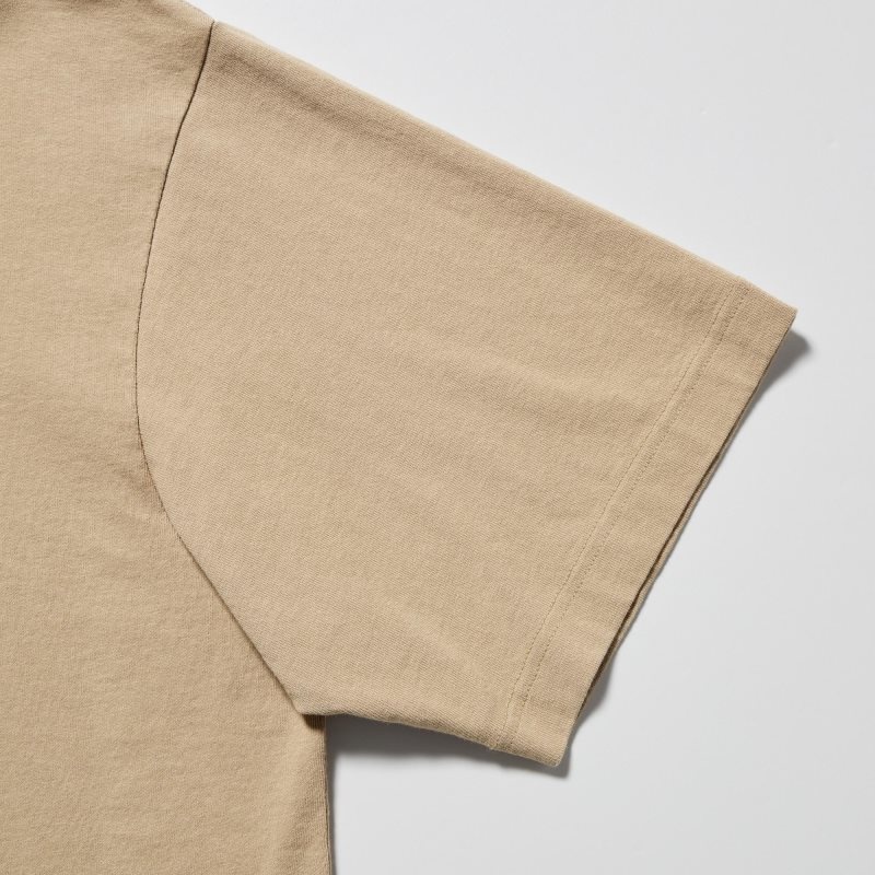 Uniqlo L.A. Eats Ut Oversized Short-sleeve Graphic Katsu Sando メンズ Tシャツ ベージュ | 3567862