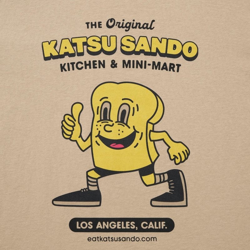 Uniqlo L.A. Eats Ut Oversized Short-sleeve Graphic Katsu Sando メンズ Tシャツ ベージュ | 3567862