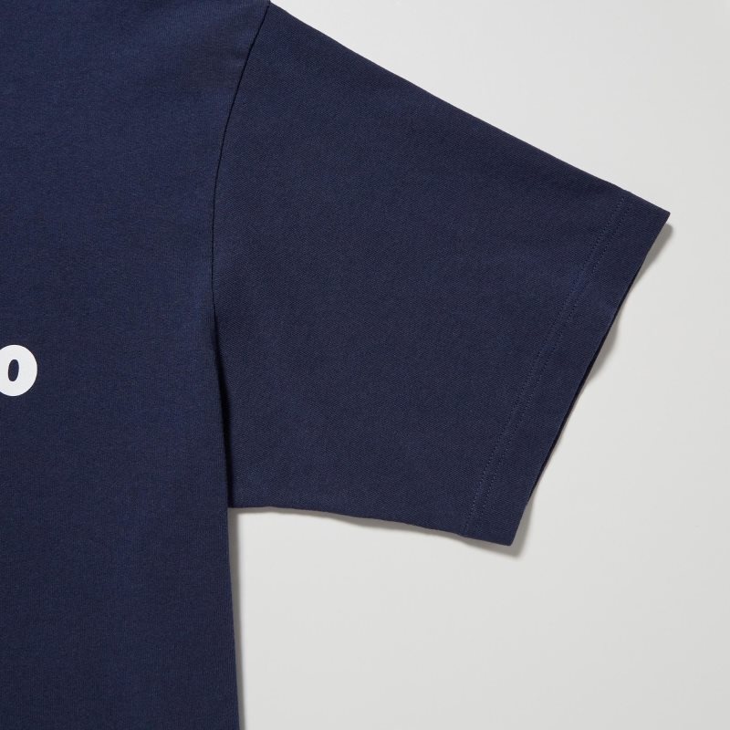 Uniqlo L.A. Eats Ut Oversized Short-sleeve Graphic Katsu Sando メンズ Tシャツ ネイビー | 9424353